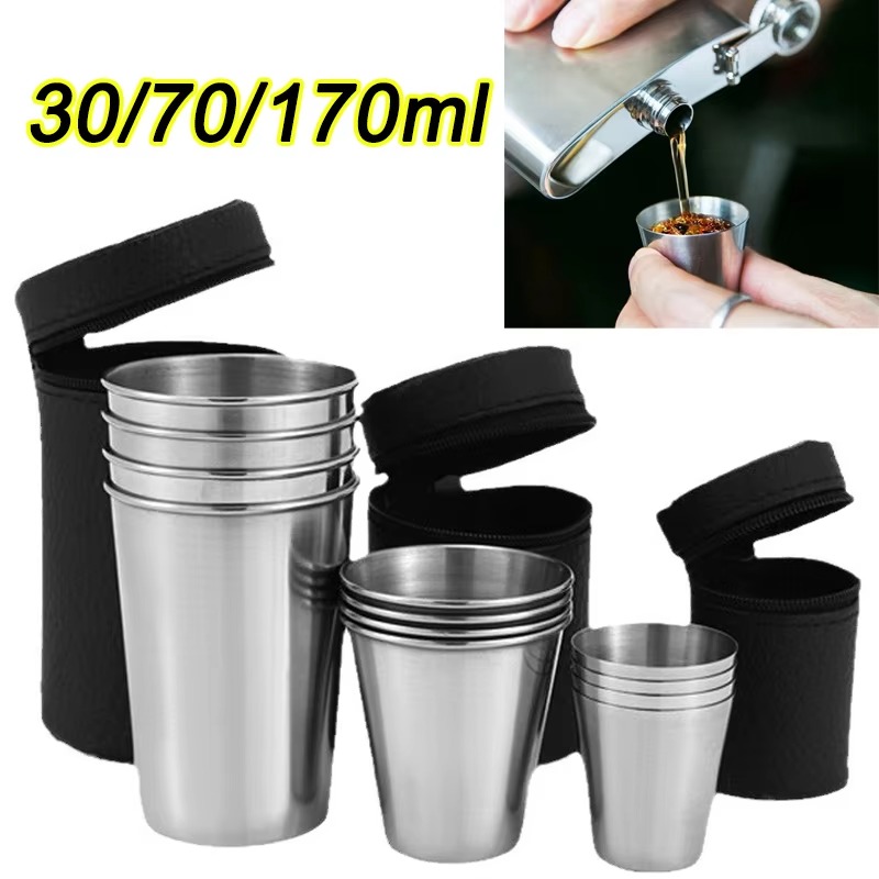 Beer Flight Set - 30ml/70ml/170ml 야외 여행 컵 4Pcs 위스키