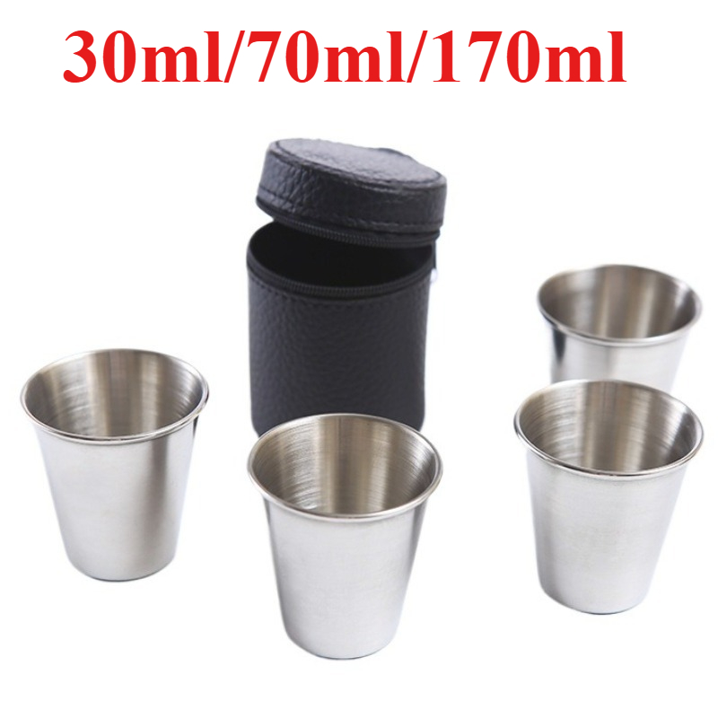 Beer Flight Set - 4 개/대 케이스와 야외 스테인레스 스틸