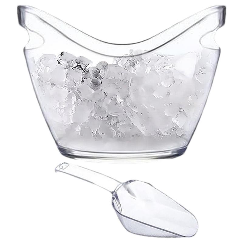 Ice Bucket Silver - 명확한 얼음 양동이 음료 욕조 2개