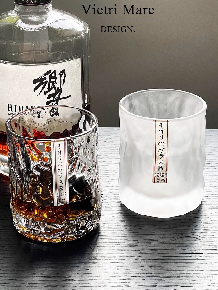 Wine Beer The Whiskey - 수제 베트남 유리컵 해머 패턴 위스키