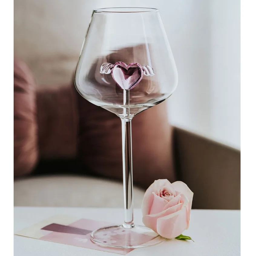 Wine Bottle Size - 대용량 크리에이티브 3D 다이아몬드 핑크 유리,
