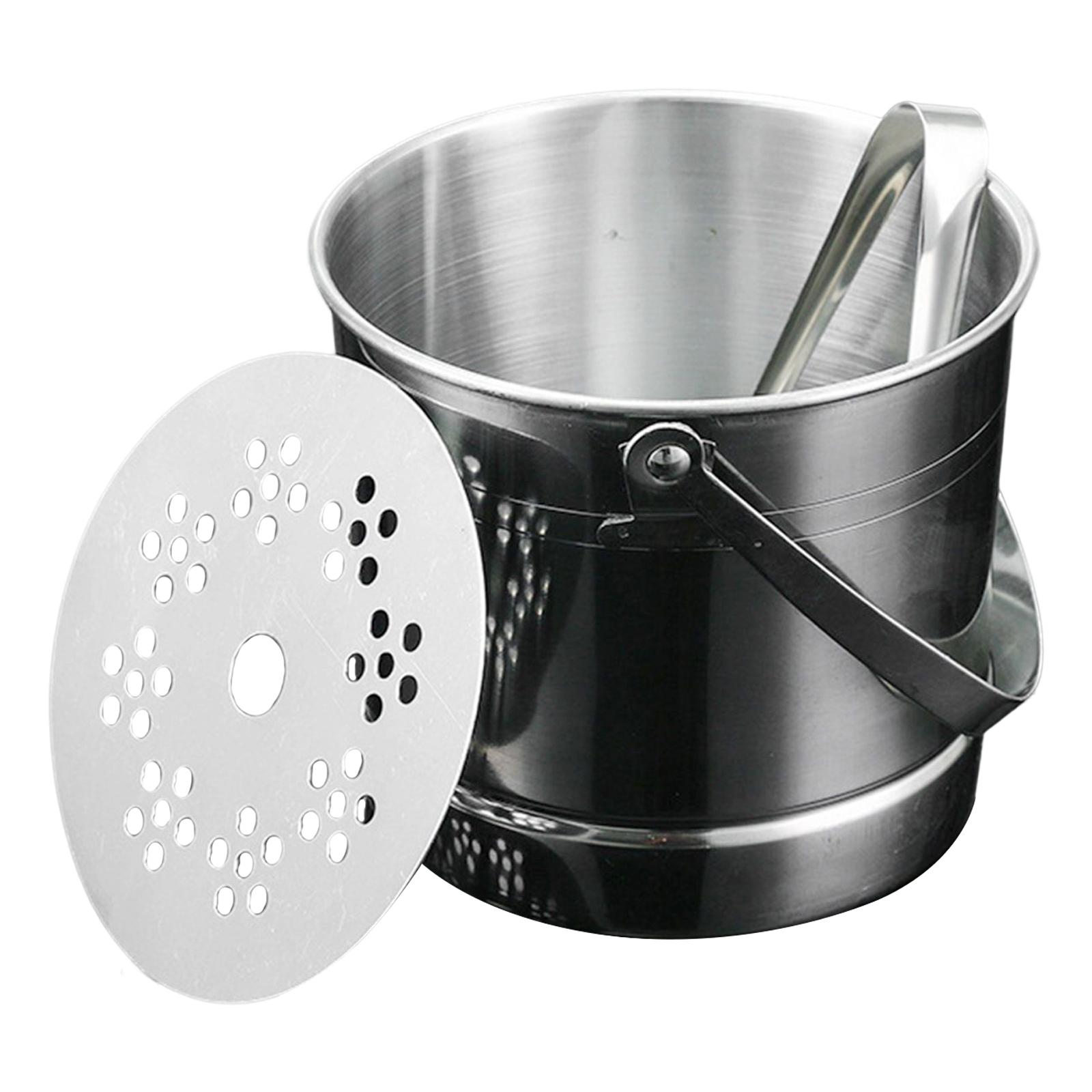 Ice Bucket Silver - 아이스 클립이 있는 스테인레스 스틸 아이스
