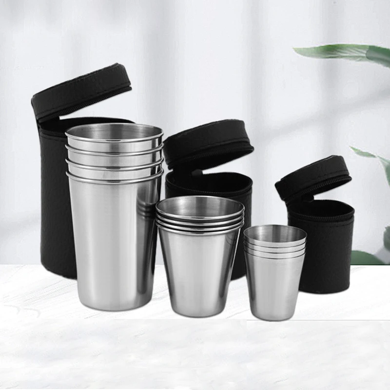 Beer Flight Set - 4PCs 야외 실용 여행용 스테인레스 스틸
