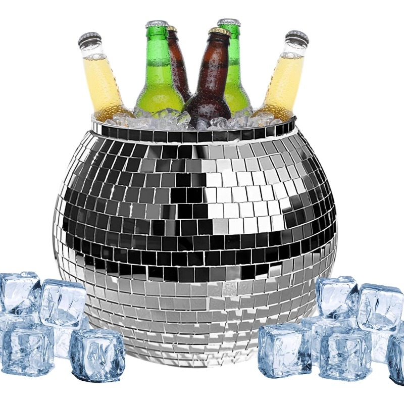 디스코 아이스볼 버킷 미러 실버 파티 샴페인 아이스 버 - Ice Bucket Silver 리뷰 및 가격