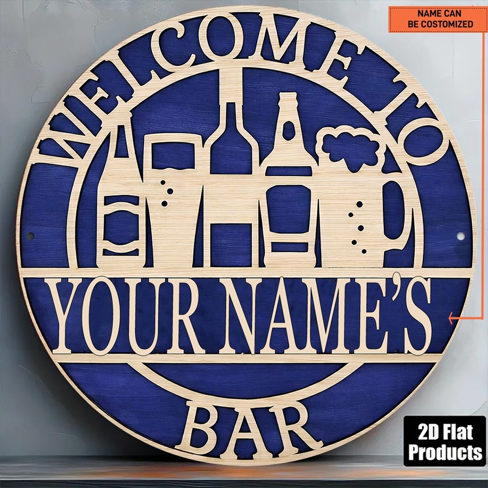 [2D 플랫] 1개 맞춤형 이름 각인 나무 원형 바 사 - Wine Beer Name 리뷰 및 가격