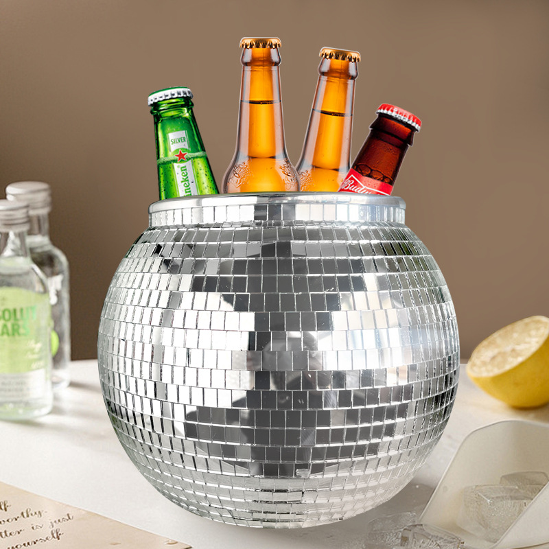 디스코 볼 얼음 양동이 맥주 칵테일 와인 실버에 대한  - Ice Bucket Silver 리뷰 및 가격