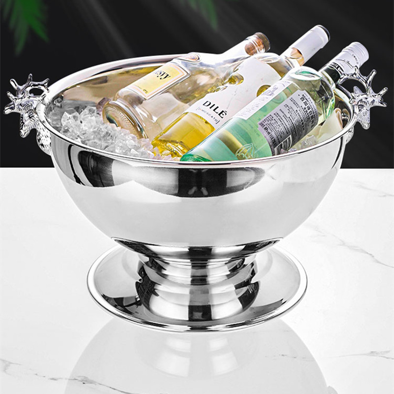 크리 에이 티브 스테인레스 스틸 사슴 머리 디자인 샴페 - Ice Bucket Silver 리뷰 및 가격