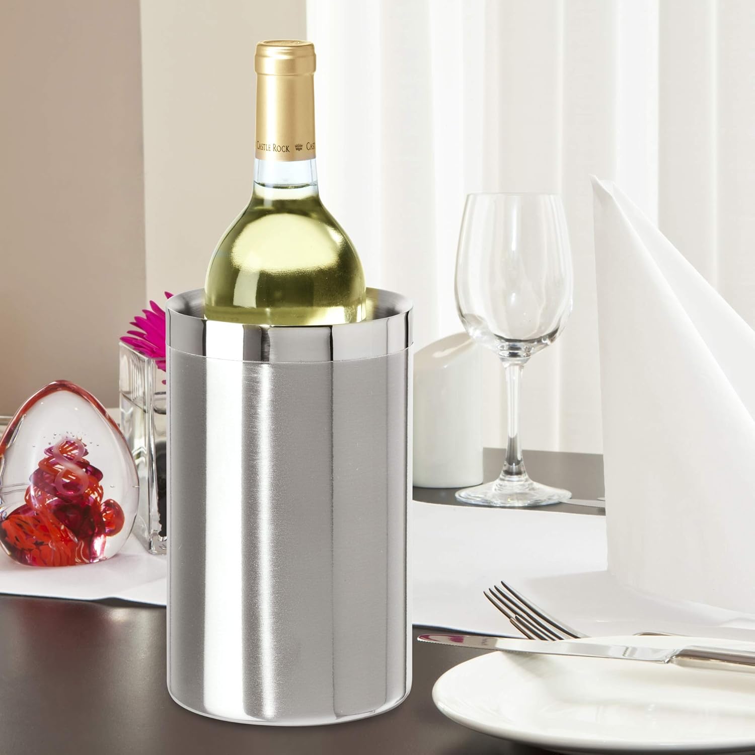 스테인레스 스틸 이중 벽 와인 쿨러 화이트 와인 샴페인 - Wine Bottle Size 리뷰 및 가격