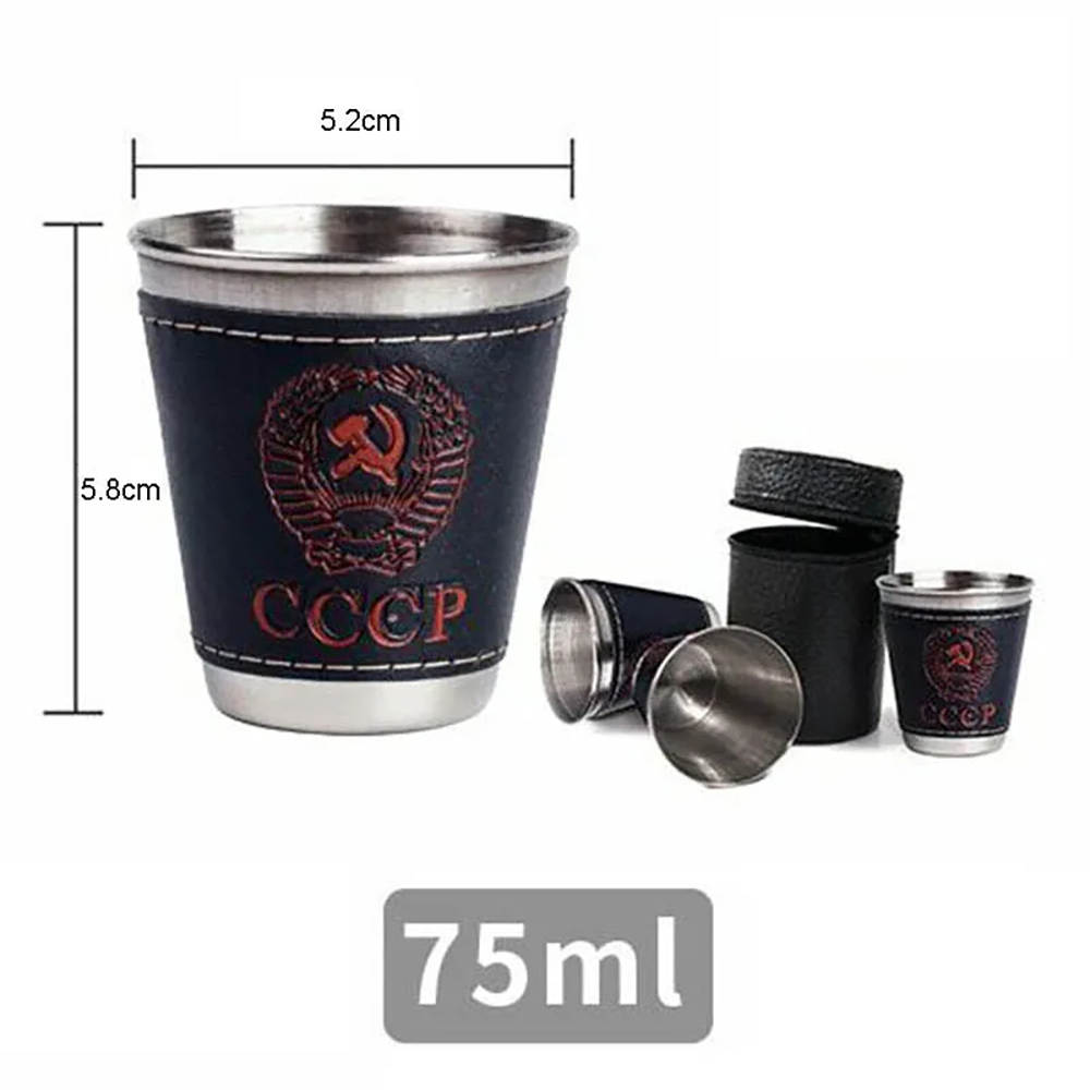 4pcs 야외 여행 컵 세트 캠핑 식기 PU 가죽 휴대 - Beer Flight Set 리뷰 및 가격